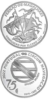 7.5 euro coin 5th Centenary of Ferdinand Magellan Circumnavigation - Conclusion 1522 | Portugal 2022