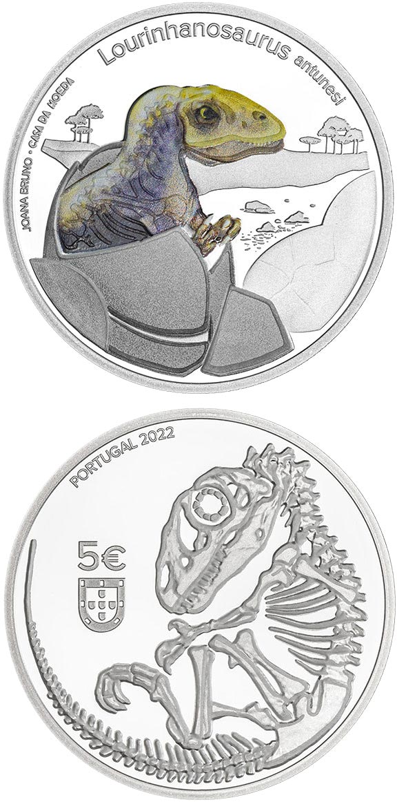 Image of 5 euro coin - Lourinhanosaurus antunesi | Portugal 2022