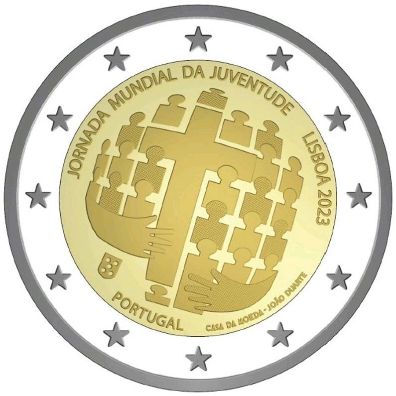 Image of 2 euro coin - World Youth Day 2023 Lisabon | Portugal 2023
