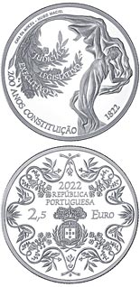 2.5 euro coin 200 years of the Constitution of 1822 | Portugal 2022