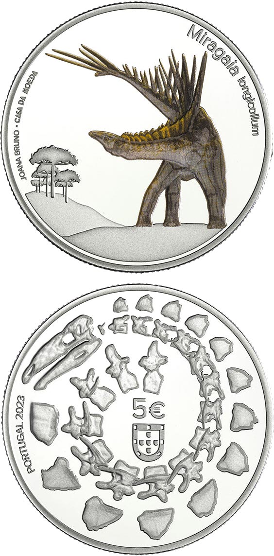 Image of 5 euro coin - Miragaia longicollum | Portugal 2023