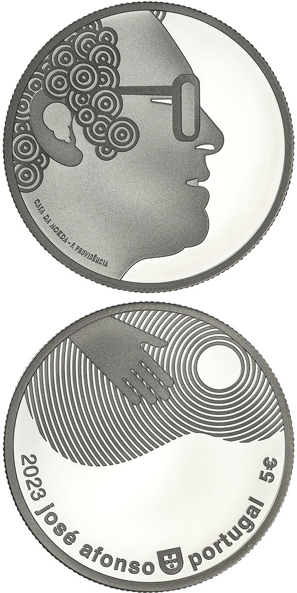 Image of 5 euro coin - José Afonso | Portugal 2023