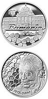 Image of 10 leu coin - The centennial anniversary of George Emil Palade's birth | Romania 2012.  The Silver coin is of Proof quality.