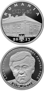 10 leu coin Romanian-born Nobel Prize laureates – Elie Wiesel | Romania 2017