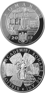 10 leu coin 150 years since the establishment of the Library of Romanian Academy | Romania 2017