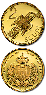 2 scudi coin Gothic eagle brooch  | San Marino 2004
