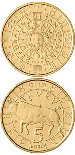 5 euro coin Taurus | San Marino 2018