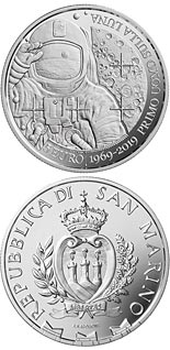 5 euro coin 50th anniversary of the first human moon landing | San Marino 2019