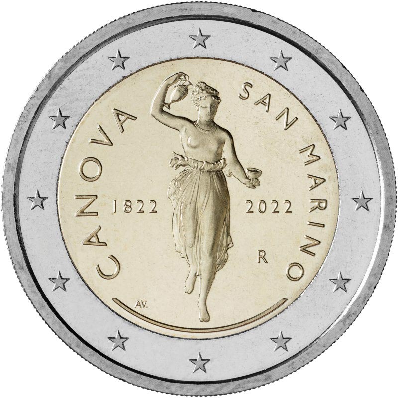 Image of 2 euro coin - 200th Anniversary of the Birth of Antonio Canova | San Marino 2022
