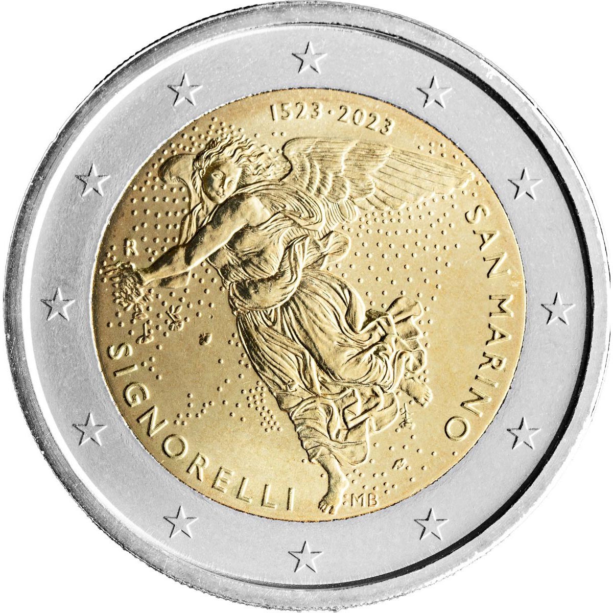 Image of 2 euro coin - 500th anniversary of the death of Luca Signorelli | San Marino 2023