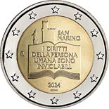 2 euro coin 50th Anniversary of the Declaration of Civil Rights and the Basic Principles of the Legal System | San Marino 2024