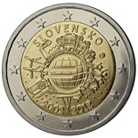 2 euro coin Ten years of Euro  | Slovakia 2012