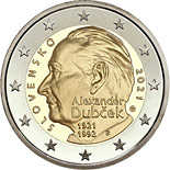 2 euro coin 100th Anniversary of the Birth of Alexander Dubček | Slovakia 2021