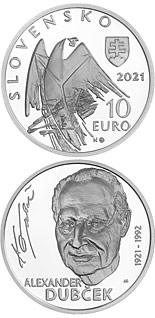 10 euro coin 100th Anniversary of the Birth of Alexander Dubček | Slovakia 2021