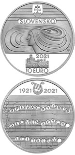 10 euro coin 100th anniversary of the Slovak Teachers' Choir | Slovakia 2021