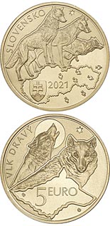 5 euro coin Wolf | Slovakia 2021
