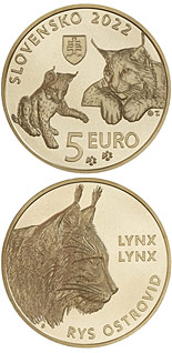 5 euro coin Eurasian lynx | Slovakia 2022