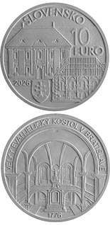 10 euro coin 250th anniversary of the consecration of the Great Lutheran Church on Panenská Street in Bratislava | Slovakia 2026