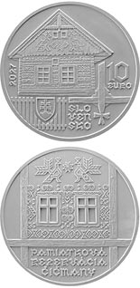 10 euro coin 50th anniversary of the declaration of the folk architecture heritage site in Čičmany | Slovakia 2027