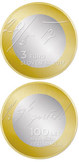 3 euro coin 100th anniversary of the May Declaration | Slovenia 2017