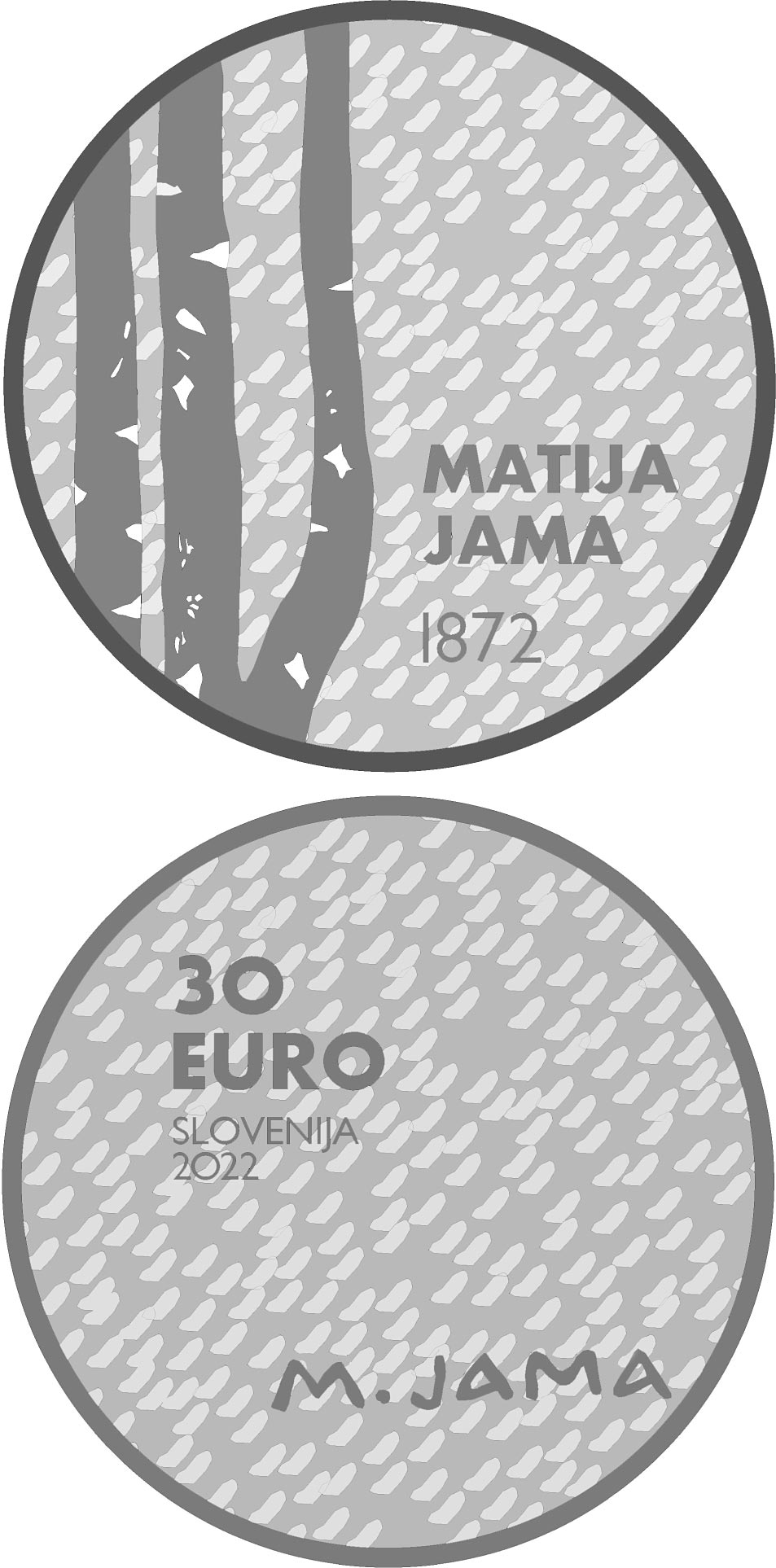 Image of 30 euro coin - 150th Anniversary of Birth of Painter Matija Jama | Slovenia 2022.  The Silver coin is of Proof quality.