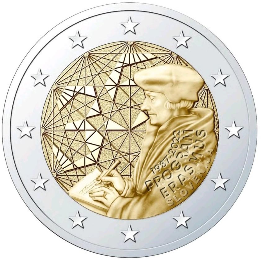 Image of 2 euro coin - 35th Anniversary of the Erasmus Programme | Slovenia 2022