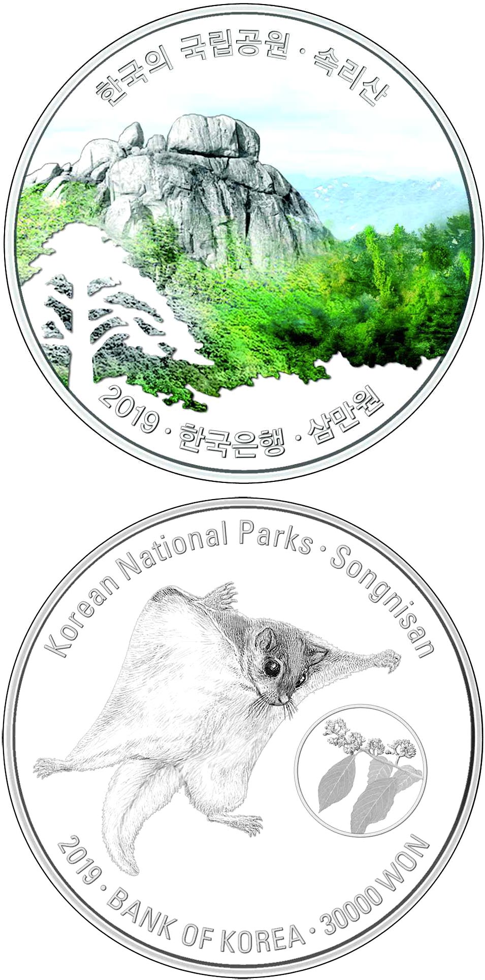 Image of 30000 won coin - Songnisan | South Korea 2019.  The Silver coin is of Proof quality.