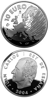 10 euro coin The Europa Program - Enlargement of the European Union | Spain 2004