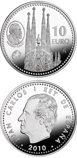 10 euro coin Europa Program - Antoni Gaudí | Spain 2010