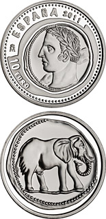 10 euro coin 3rd Series Numismatic Treasures – Hispanic-Carthaginian 1.5 shekel coin | Spain 2011