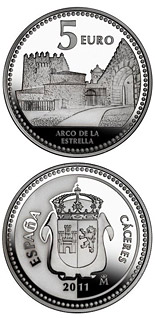 5 euro coin Cáceres | Spain 2011