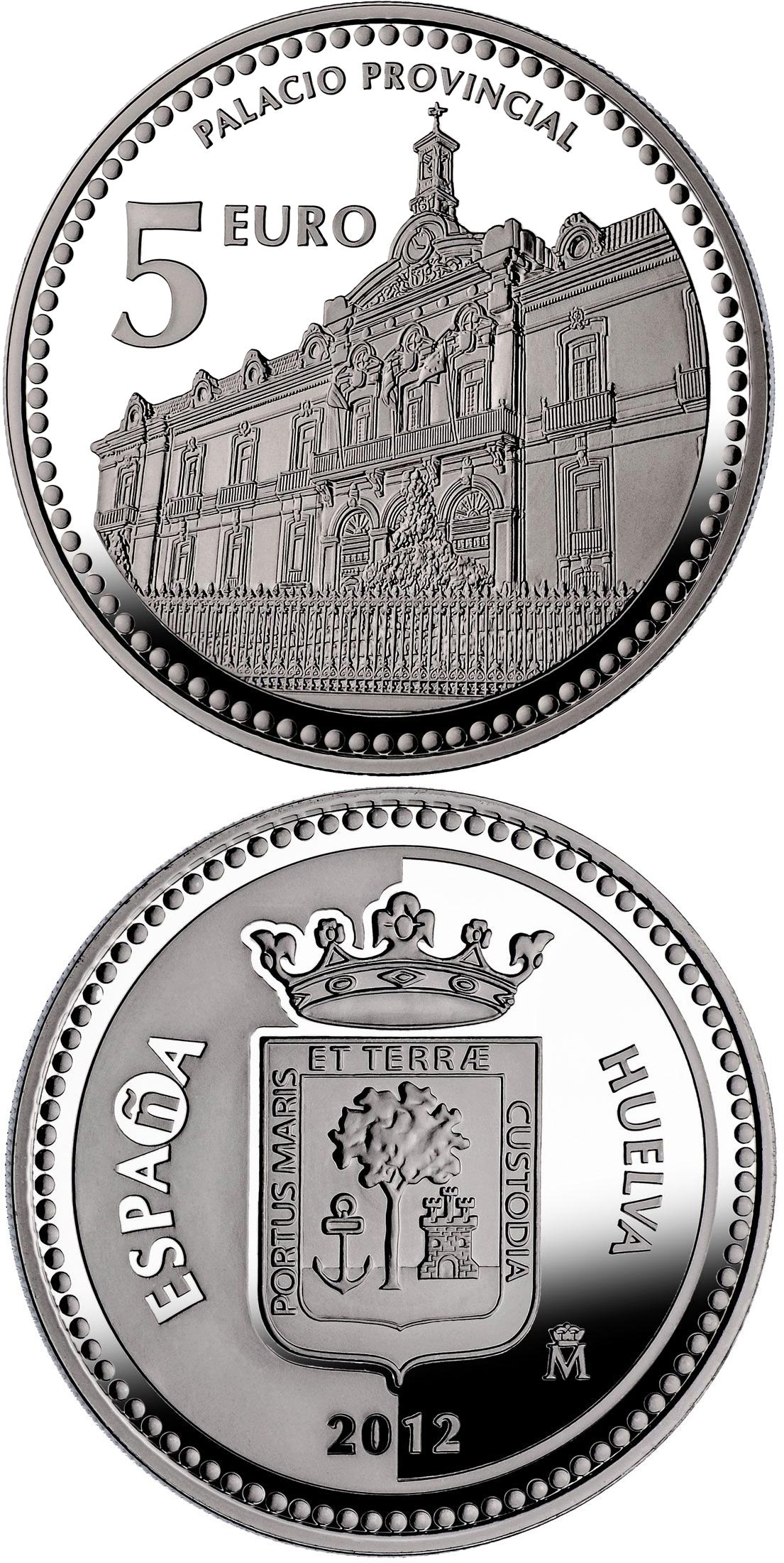 Image of 5 euro coin - Jaén | Spain 2012.  The Silver coin is of Proof quality.