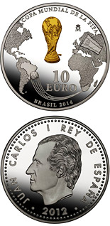 10 euro coin FIFA - Transfer coin - South Africa to Brasil | Spain 2012