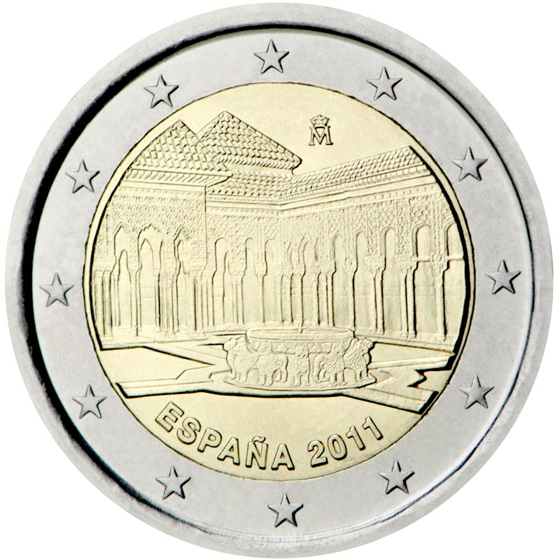 Image of 2 euro coin - UNESCO: Alhambra in Granada | Spain 2011
