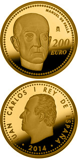 200 euro coin Manuel de Falla | Spain 2014