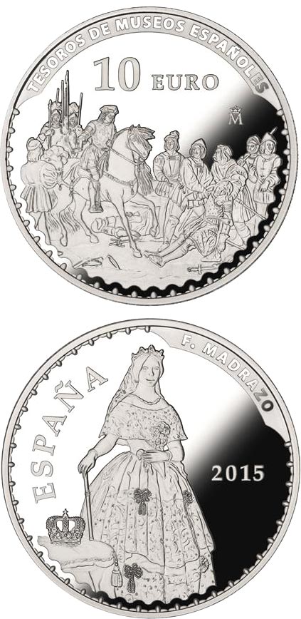 Image of 10 euro coin - Spanish Museum Treasures III: Madrazo | Spain 2015.  The Silver coin is of Proof quality.