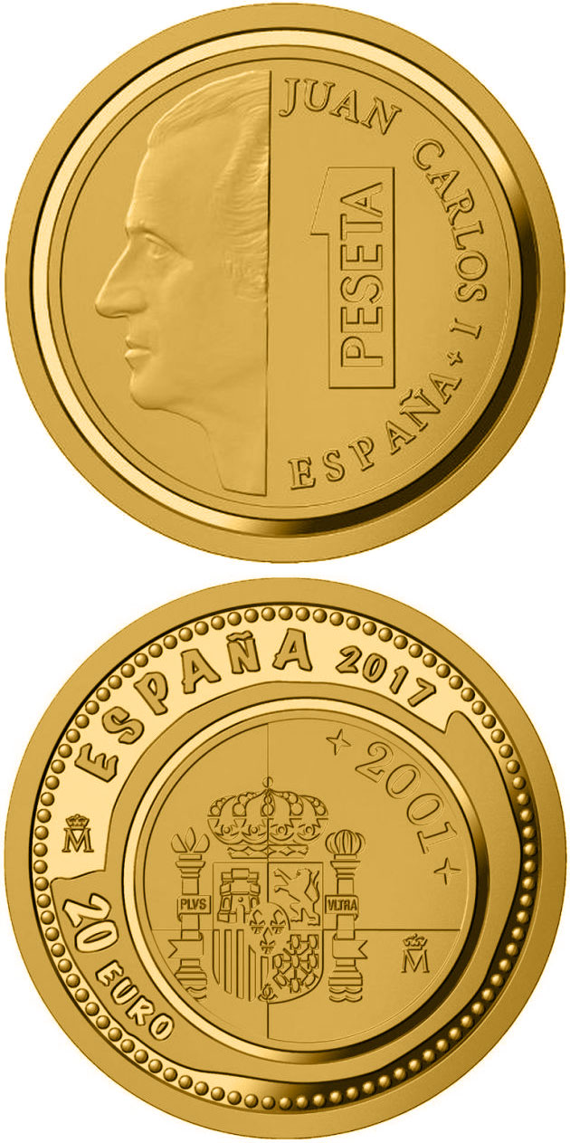 Image of 20 euro coin - 8th Series Numismatic Treasures | Spain 2017.  The Gold coin is of Proof quality.