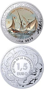 1.5 euro coin 18th Century Spanish Xebec | Spain 2019