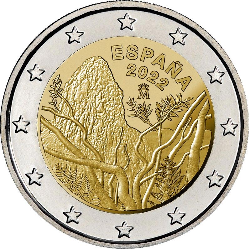 Image of 2 euro coin - Garajonay National Park | Spain 2022
