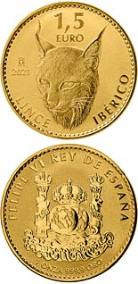 1.5 euro coin Iberian lynx | Spain 2021
