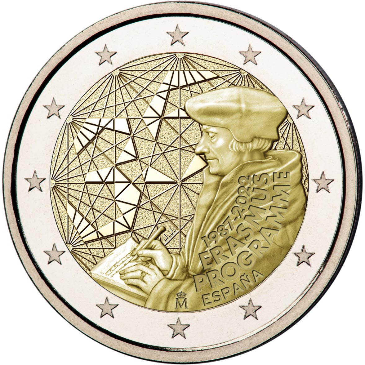 Image of 2 euro coin - 35th Anniversary of the Erasmus Programme | Spain 2022