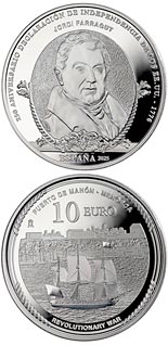 10 euro coin 250th anniversary of the Declaration of Independence of the USA - Jordi Farragut | Spain 2025