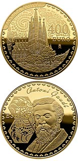 400 euro coin The centenary of the death of Antoni Gaudí | Spain 2026