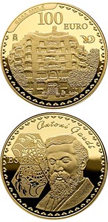 100 euro coin The centenary of the death of Antoni Gaudí - Casa Milá | Spain 2026