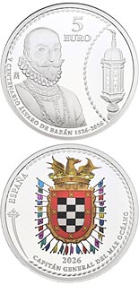 5 euro coin 500th anniversary of the birth in Granada of Don Álvaro de Bazán y Guzmán | Spain 2026