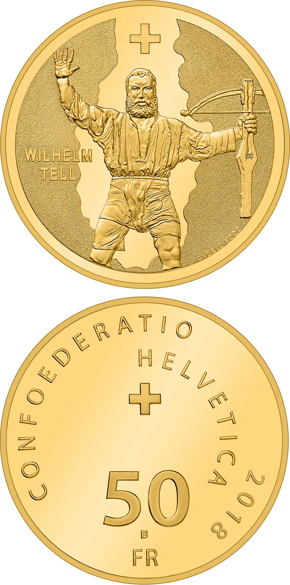 Image of 50 francs coin - Wilhelm Tell | Switzerland 2018