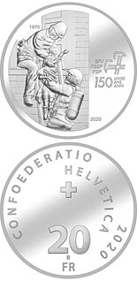 20 franc coin 150 years of
the Swiss Firefighters Association | Switzerland 2020