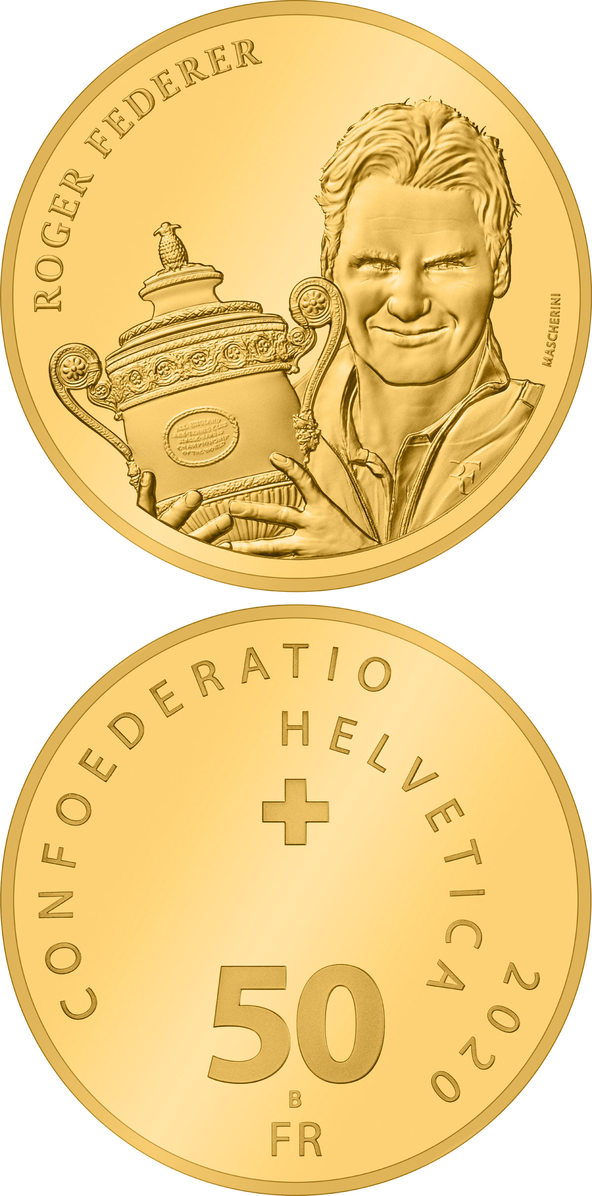 Image of 50 francs coin - Roger Federer | Switzerland 2020