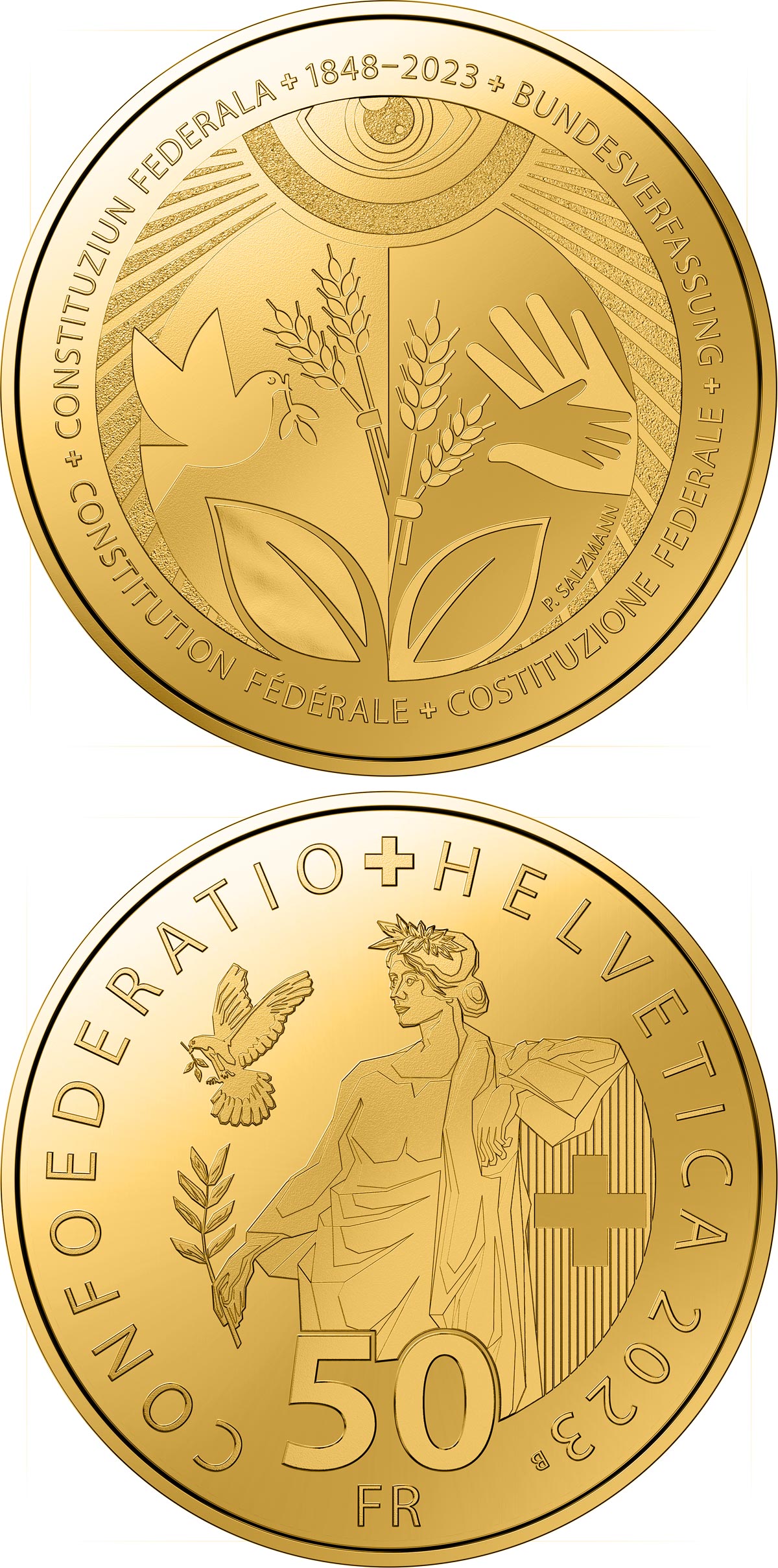 Image of 50 francs coin - 175 years of the Federal Constitution | Switzerland 2023