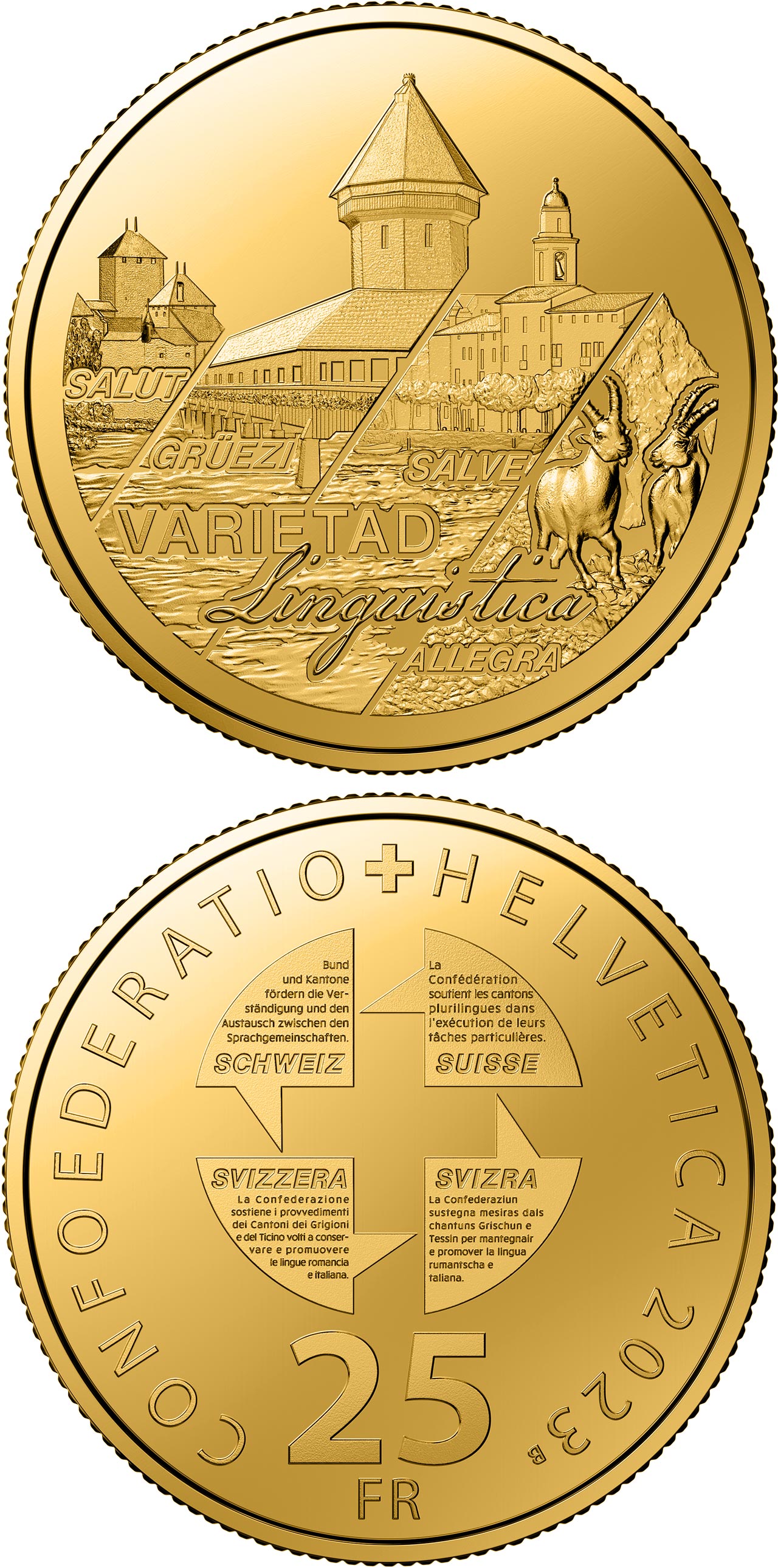 Image of 50 francs coin - Swiss linguistic diversity | Switzerland 2023